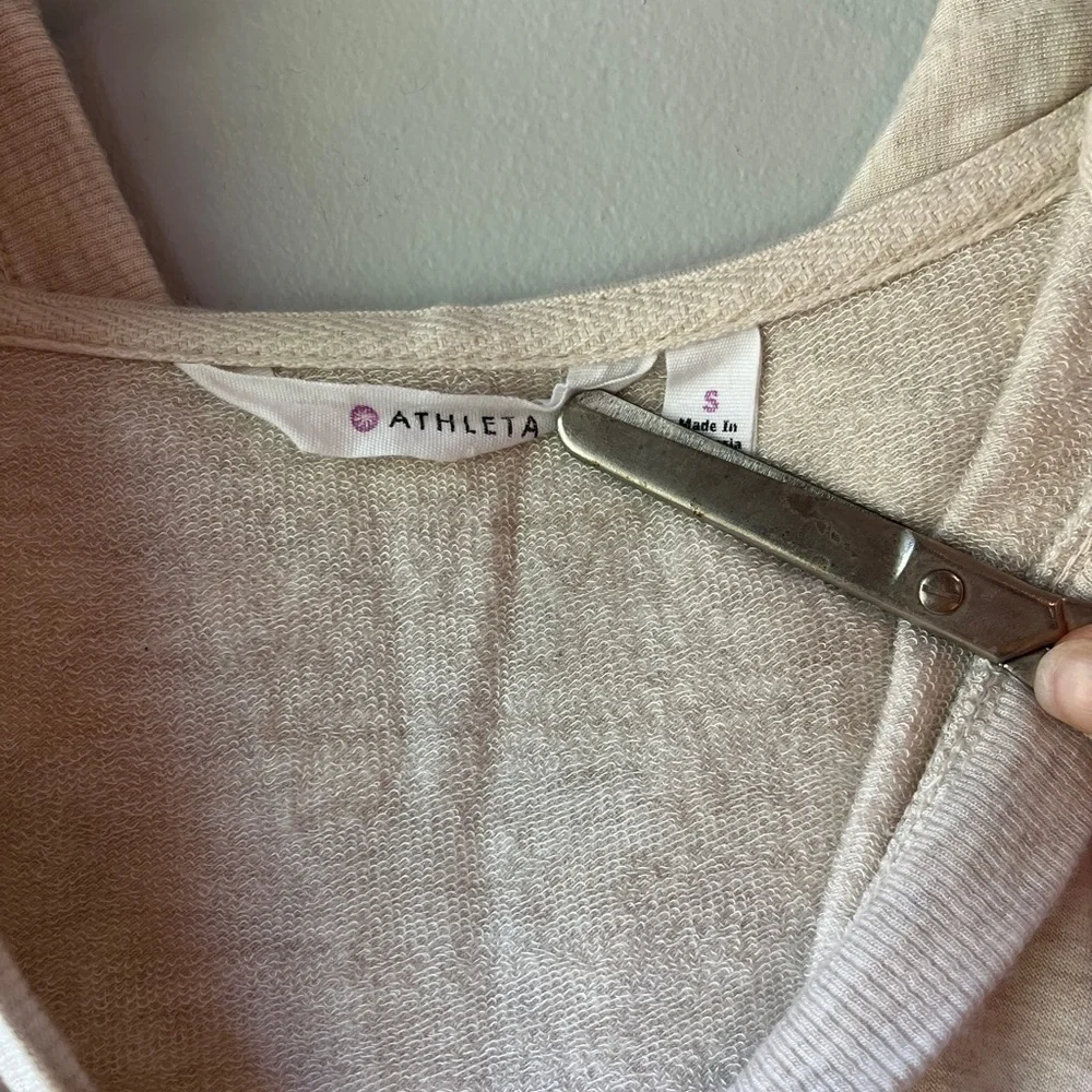 Athleta Cream Studio Split Neck Hoodie